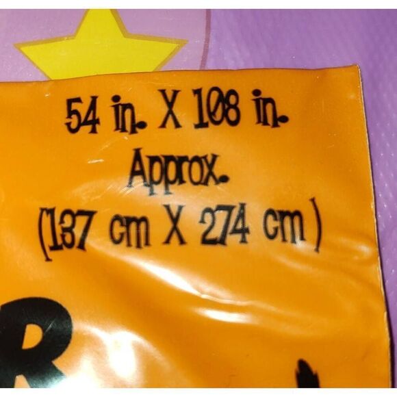 Lot of 2 Halloween Plastic Scalloped Table Cover 54”x 108” Purple w/Jack O'Lante - Picture 5 of 5